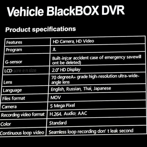 Dual Lens Vehicle BlackBOX DVR Dash Cam Full HD 1080p Car Recorder (2 Units) - Picture 4 of 8